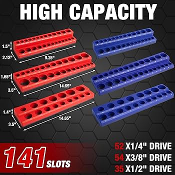 Amazon.com: ALOANES 141-Slot Magnetic Socket Organizer, 6PC